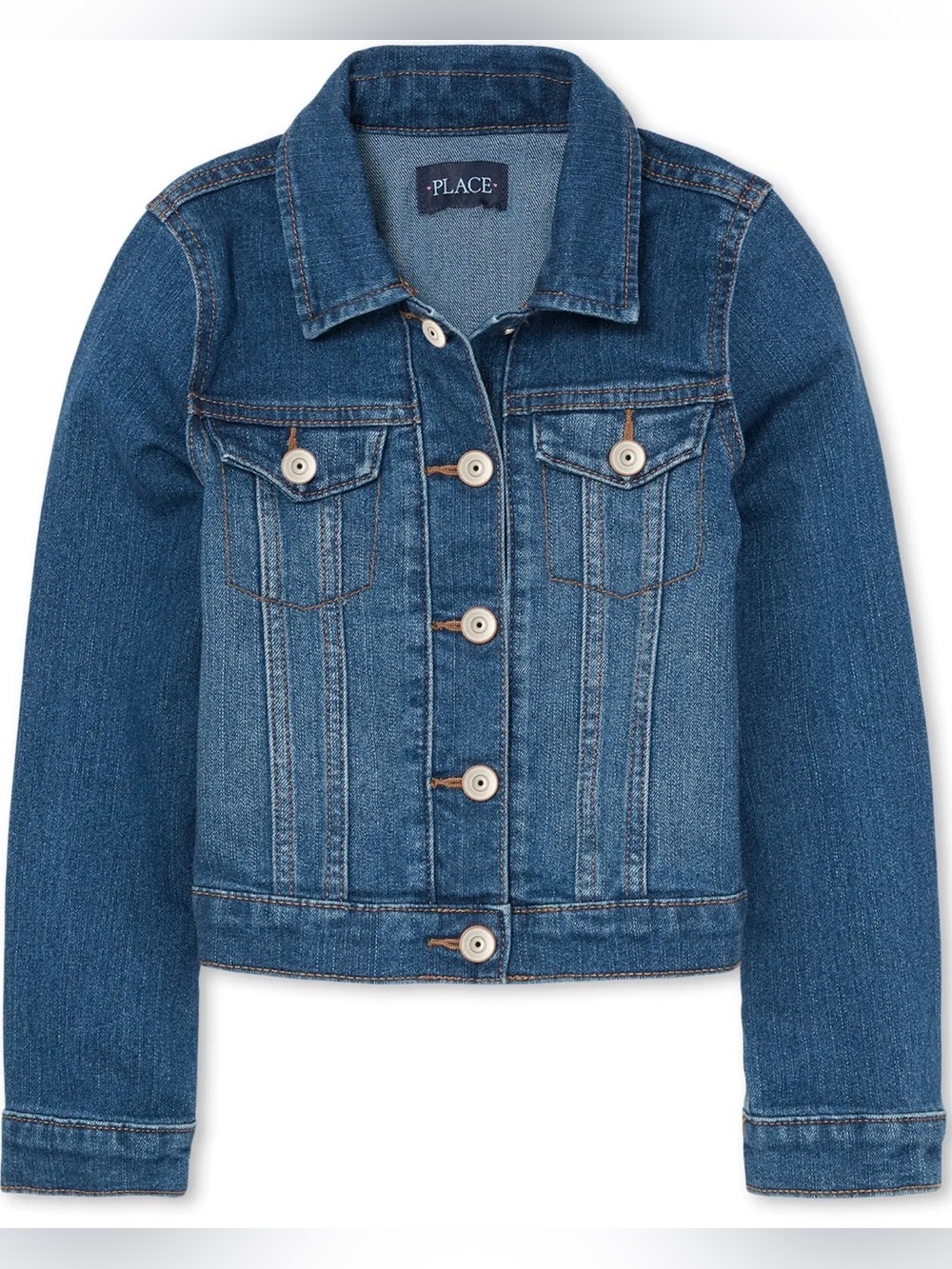 The Children’s Place Girls' Blue Denim Jacket - Classic Button-Up.